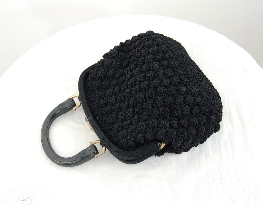 1950s Black Crocheted Handbag by Ritter Framed Purse Plastic - Etsy