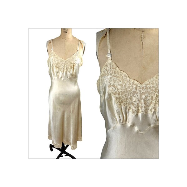 30’s Ivory Silk Slip