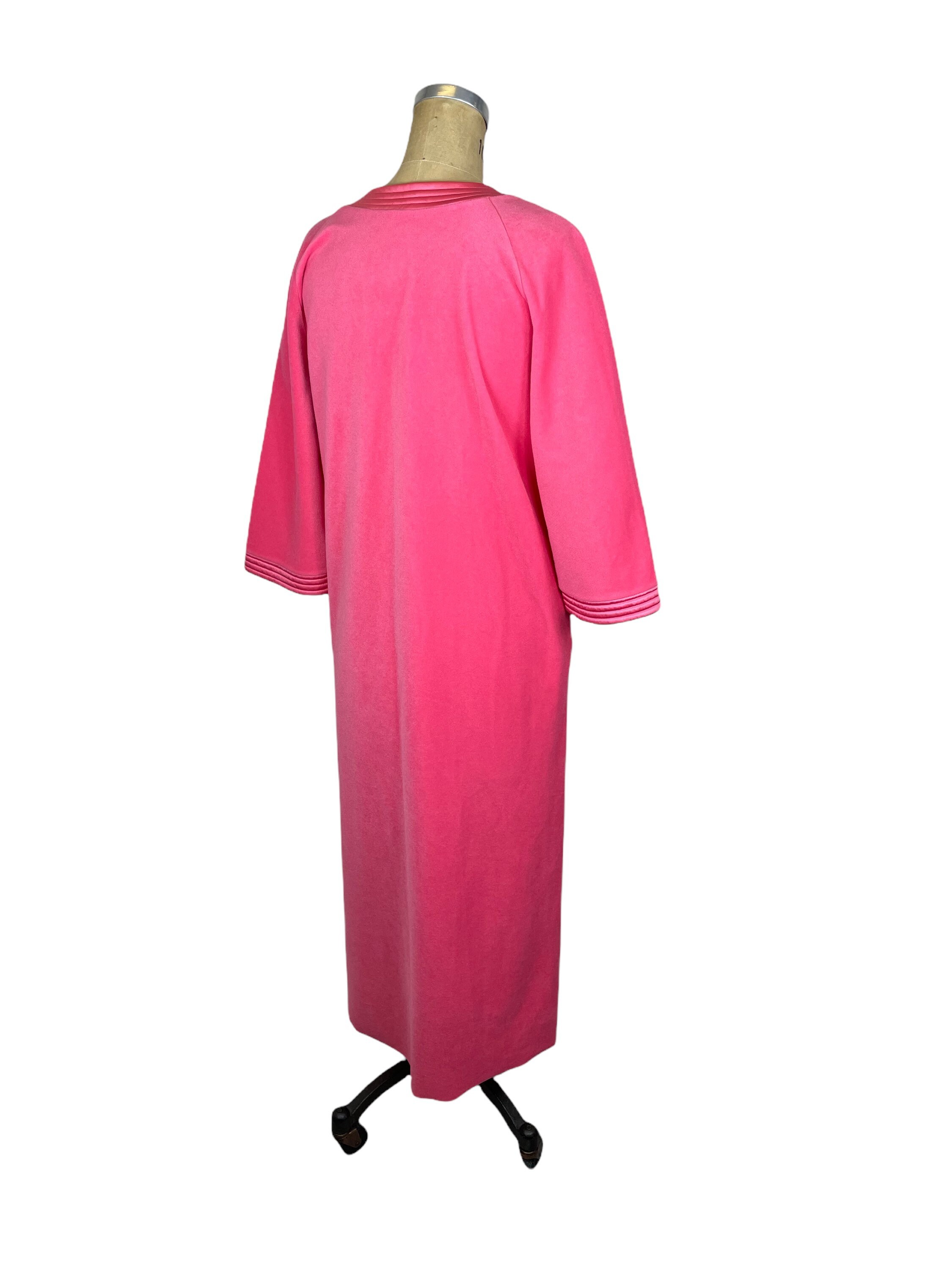 En riesgo Conejo Moretón Pink Velour Robe Zip Front With Satin Trim Size M - Etsy