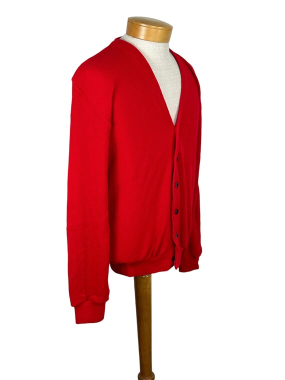 1960s red cardigan sweater by John F Size L/XL  O… - image 3