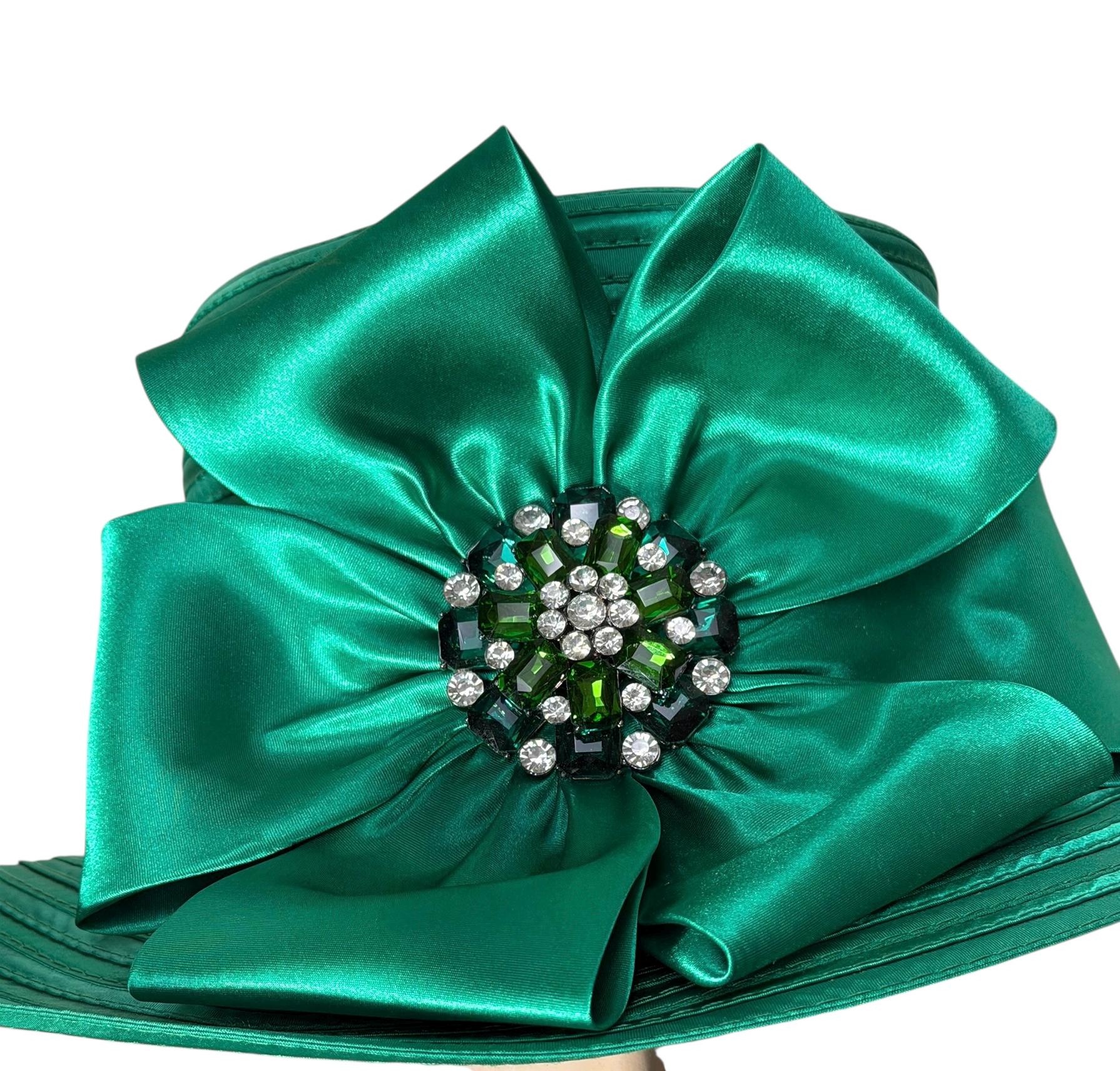 Vintage Green Church Hat by Whittall & Shon in Kelly Green  display picture 2
