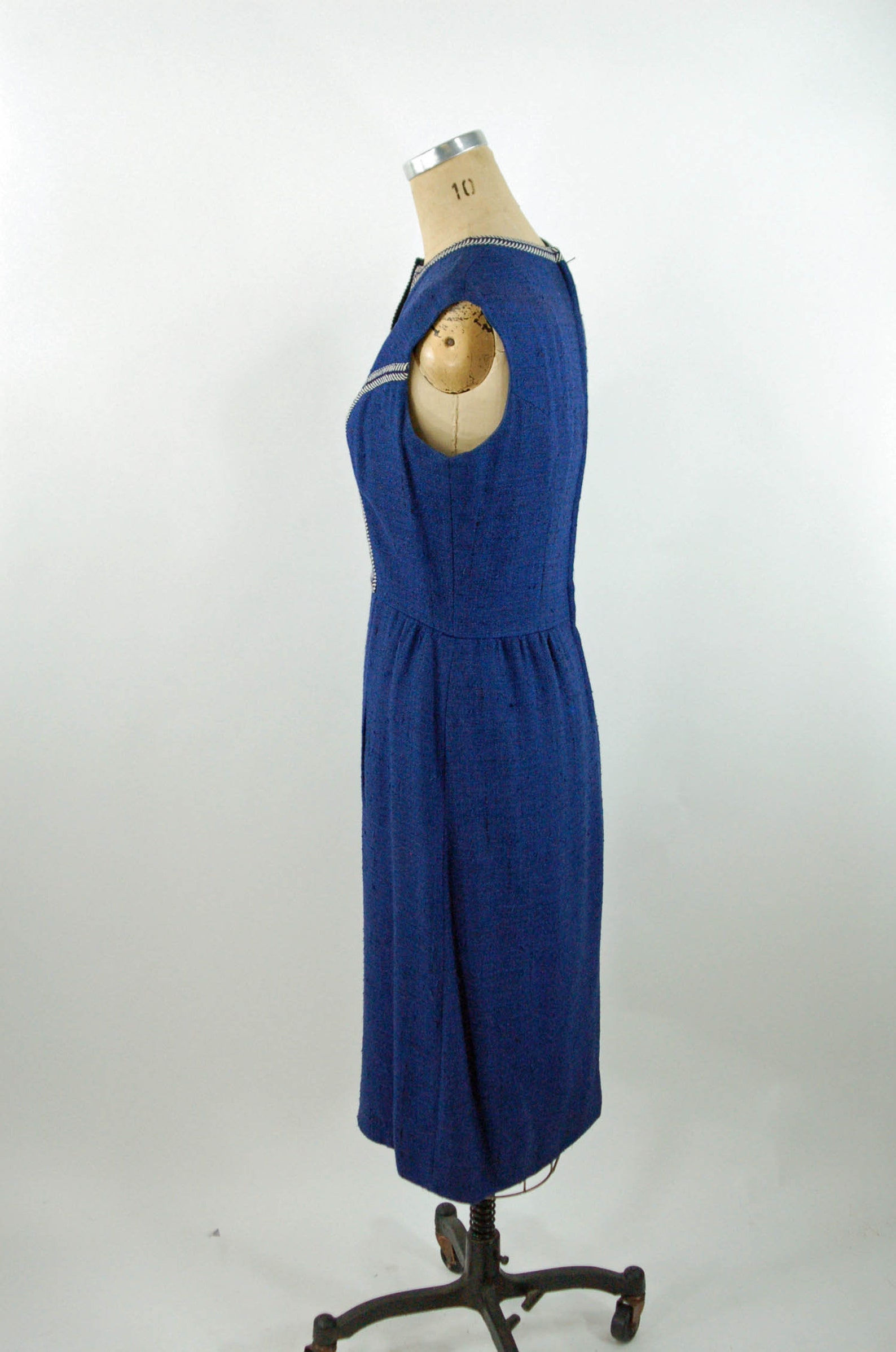 Vintage 60s Dress Vera Maxwell Windowpane Plaid S / M
