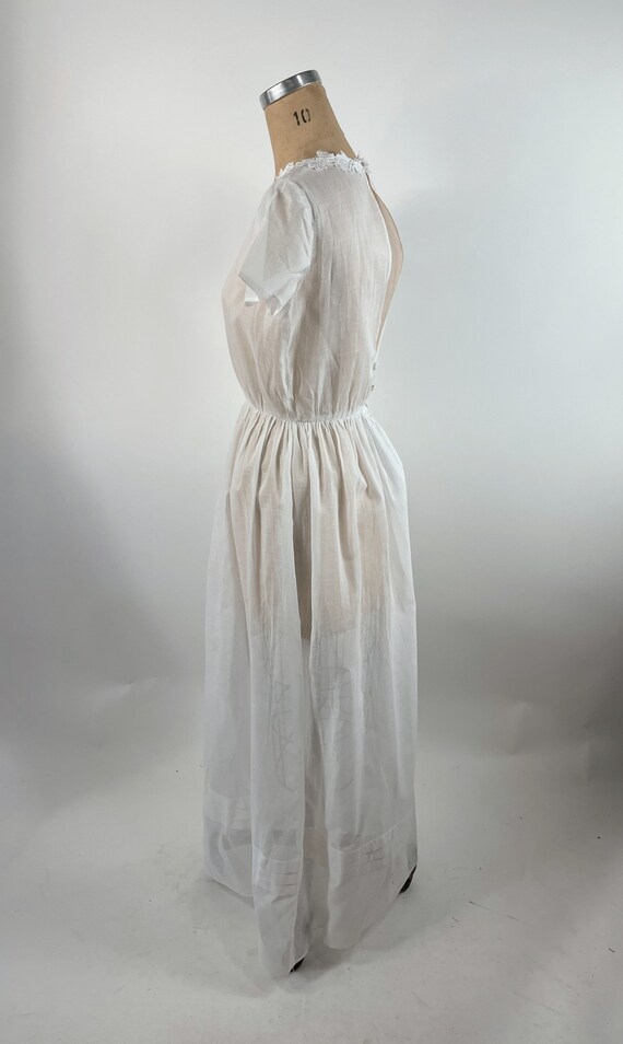 Vintage white semi sheer gown long dress simple s… - image 2
