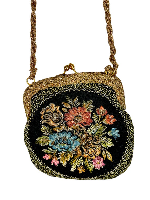 La Regale Floral Tapestry Purse/ Made in Hong Kong 