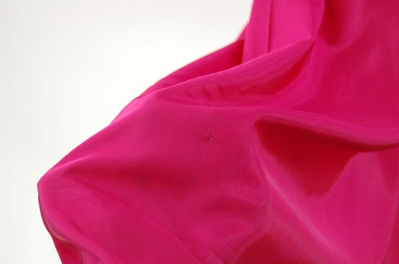 1940s gown bias cut fuchsia taffeta dress ruched … - image 9