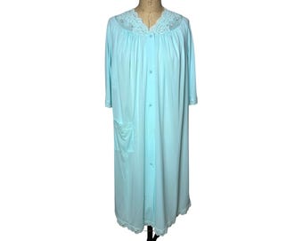 Vintage blue peignoir nightgown and robe set by Shadowline Size S/M