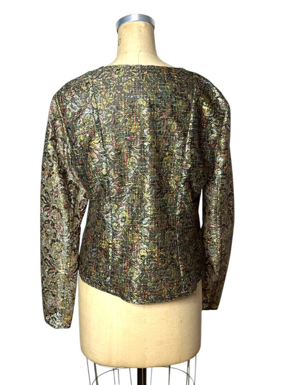 Metallic multicolored jacket with asymmetrical zi… - image 3