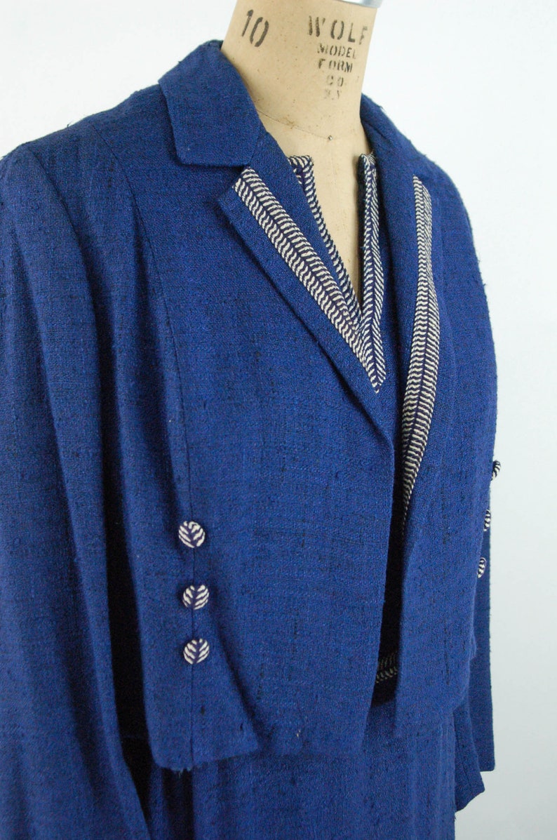 1970s Vera Maxwell Designer Dress and Cropped Jacket Navy Blue - Etsy