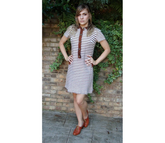 1960s dress, Leslie Fay dress, knit dress, mini d… - image 1