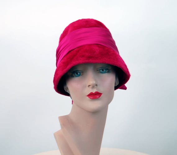 1960s hat pink fur cloche hat Duchess Amy New Yor… - image 4