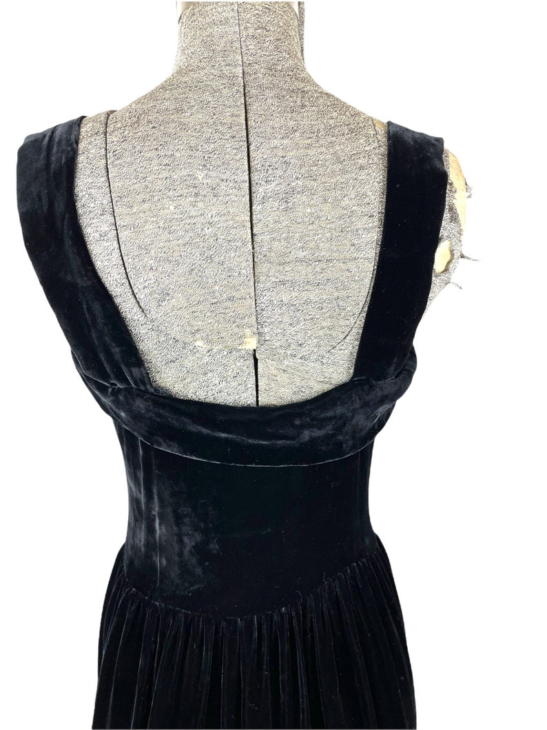 1930s silk velvet black dress and jacket rhinestone buttons Size S image 4