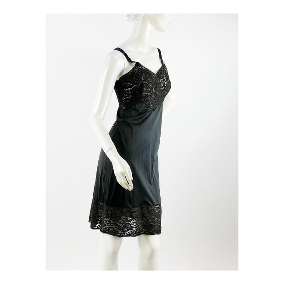 1950s black slip with lace bodice by Movie Star S… - image 1