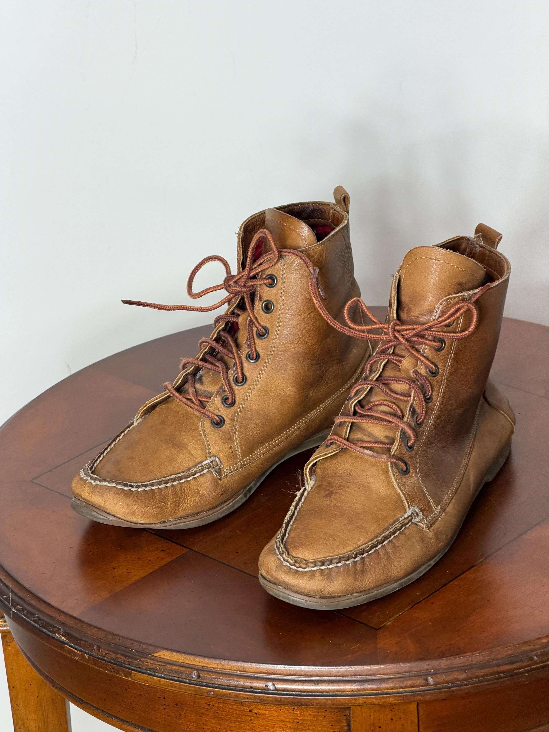 Vintage 70s The Wild Pair Leather Ankle Boots Boho Chelsea Tapered Toes 10D Men Men main image 3
