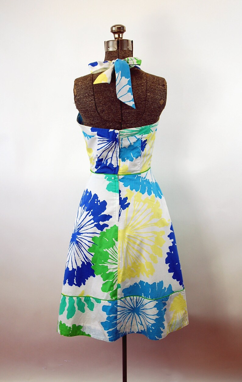 Vintage Lilly Pulitzer sundress halter dress big floral tropical print Size 2 Size Small image 7