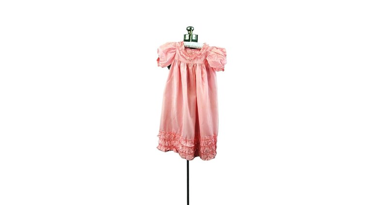 1930s girls dress pink taffeta flower girl dress Easter dress Size 4 image 1