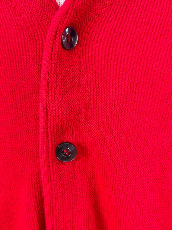 1960s red cardigan sweater by John F Size L/XL  O… - image 5