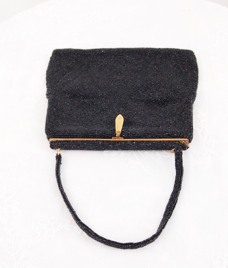 1950s Black Beaded Evening Bag by Josef Hand Made in Belgium Etsy