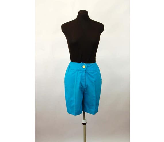 1960s shorts Bermuda shorts turquoise blue Bill A… - image 1