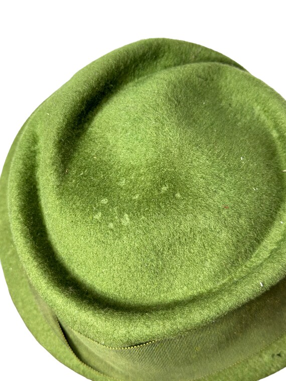 1940s green wool felt Glenover hat Size 22.5 - image 5