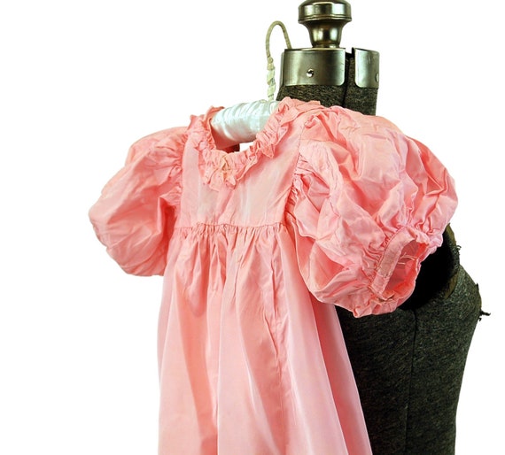 1930s girls dress pink taffeta flower girl dress … - image 3