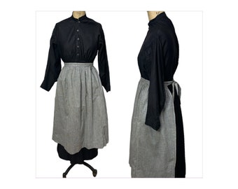 Authentic Antique Civil War era work dress with apron 1860-70s