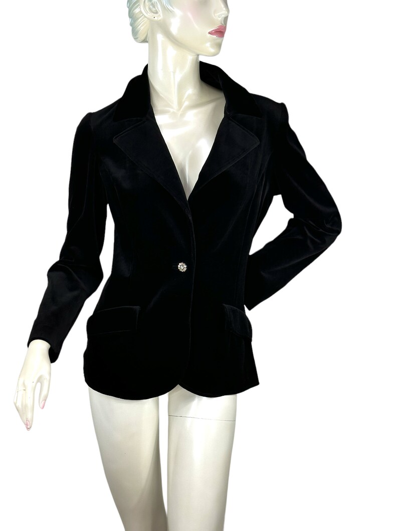 1970s velvet blazer by R&K Knits Size M image 2