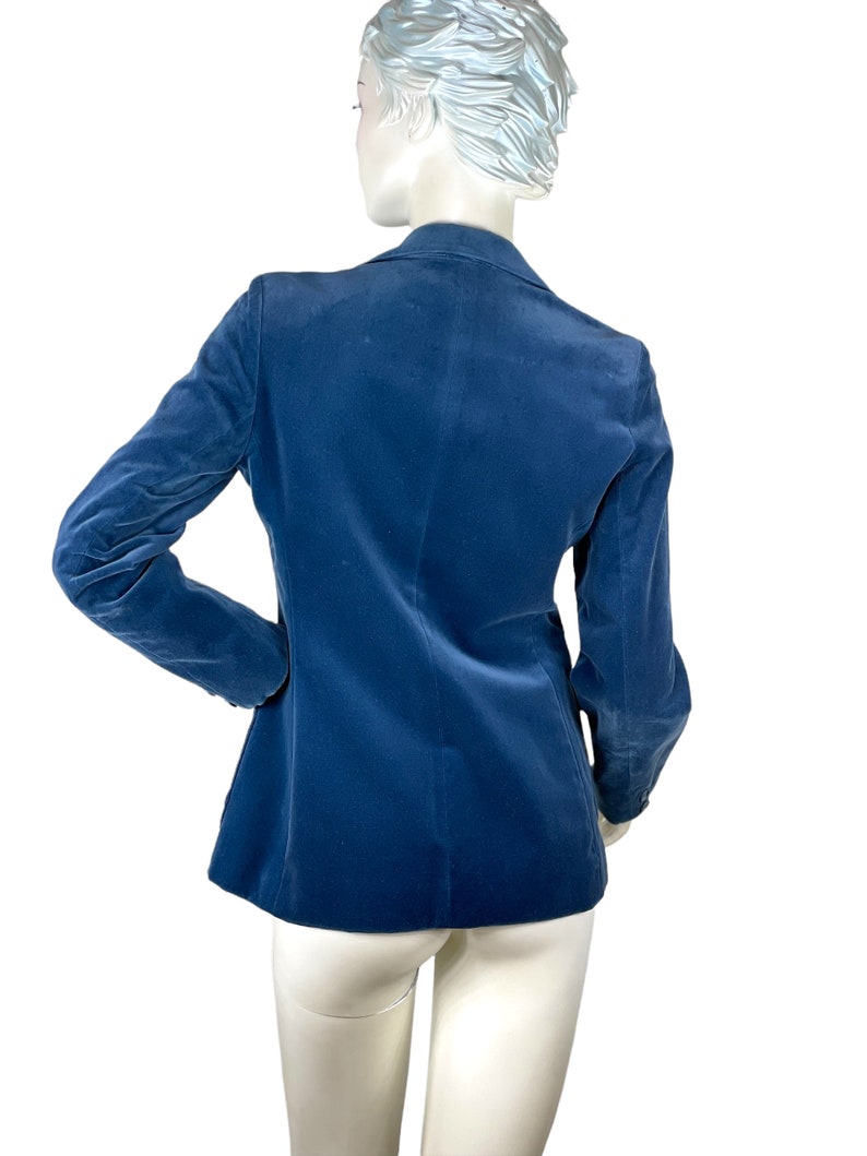 1970s Blue Velvet Blazer With Pockets Size S/M Etsy