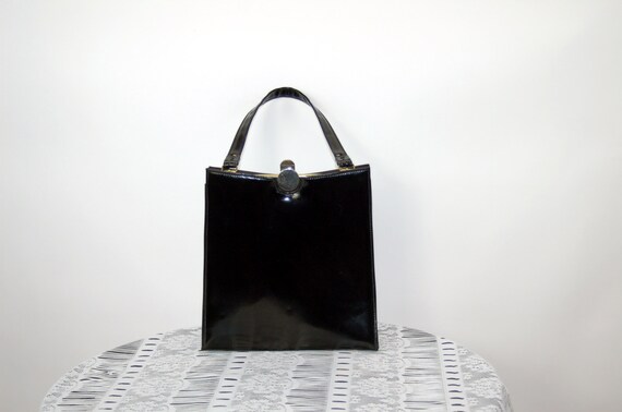 black shiny purse