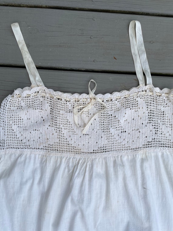 1910s cotton step in teddy with crocheted bodice … - image 3