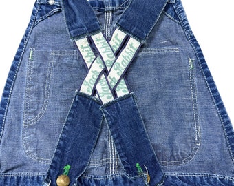 1950s Overalls by Jack Rabbit Sanforized Blue Denim Work Clothes
