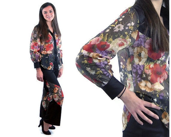 sheer bell bottom pants