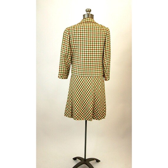 1960s suit skirt suit tweed checked jacket skirt … - image 8
