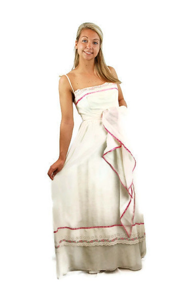 1960s maxi dress, peasant dress, prairie dress, wh