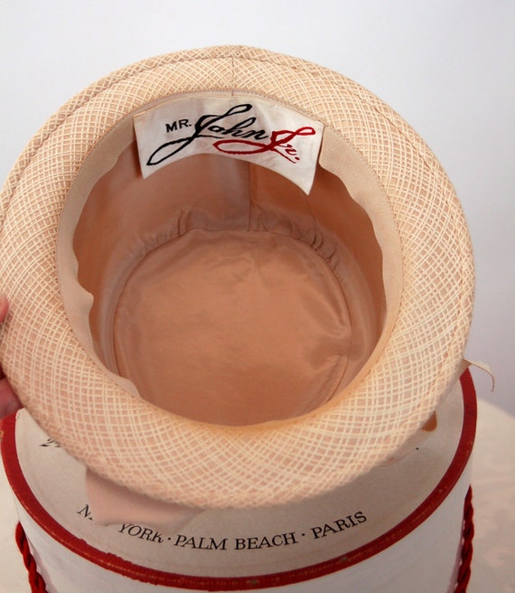 1960s hat Mr. John Jr. hat summer hat ivory cloch… - image 4