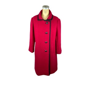 1960s red wool tweed coat by Betty Rose Size M/L