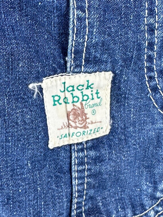 1950s Overalls by Jack Rabbit Sanforized Blue Denim Work Clothes
