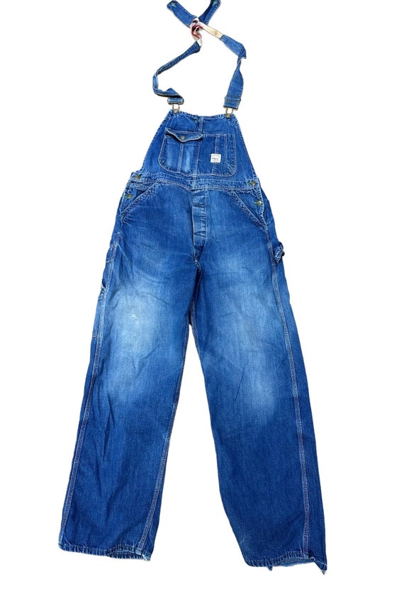 50's〜70’s SANFORIZED Denim Overall Vintage 50's 8oz Sanforized Denim Workwear Overalls – Opal