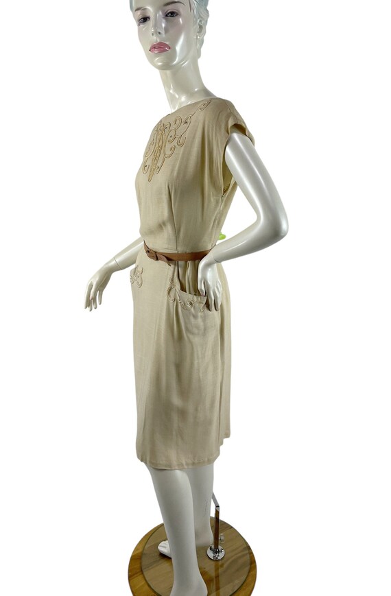 1950s Beaded Linen and Cashmere Set main image 1