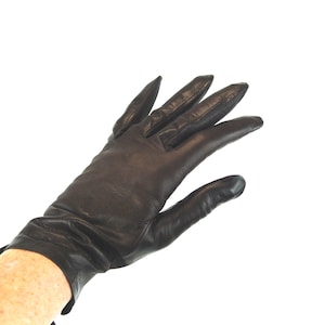 Brown leather gloves New in package Made in Italy kid leather Size S