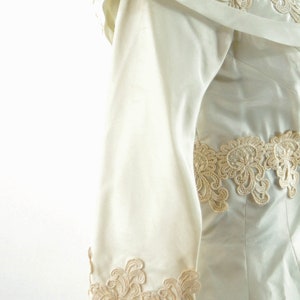 1950s Wedding Dress Ivory Silk Taffeta and Lace Tea Length Cahill ...