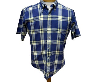 1960s men's plaid shirt by Golden Vee Size M