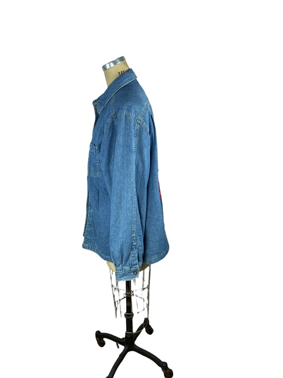 Woolrich denim jacket shirt fleece lined with qui… - image 4