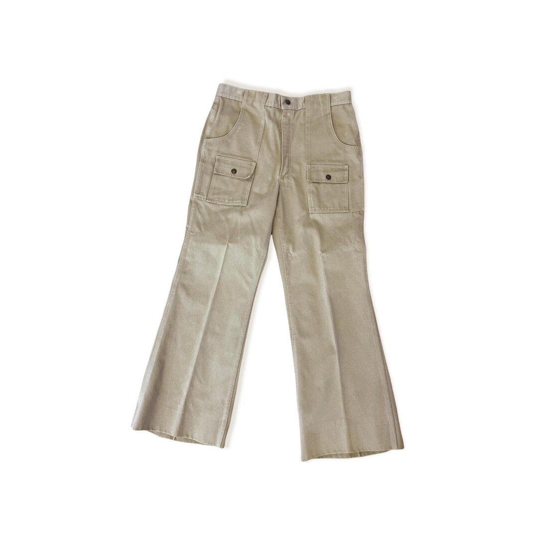 Buy 1970s Mens Khaki Cargo Pants by Red Snap Size 32/28 Online in India 