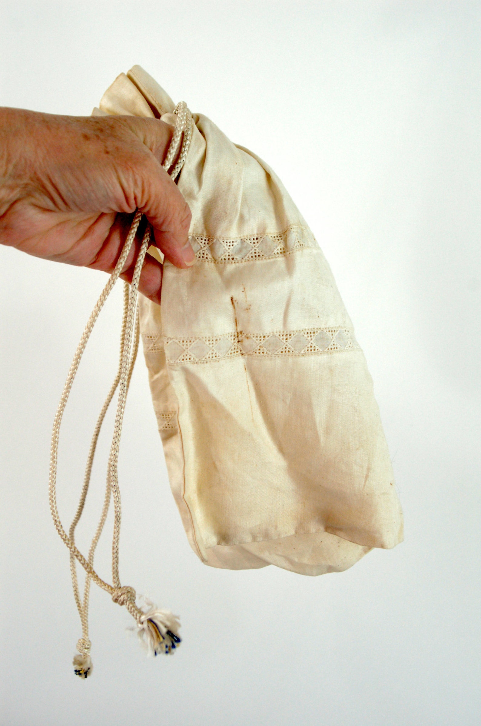 Edwardian Reticule Purse Ivory Linen Drawstring Pouch Purse | Etsy