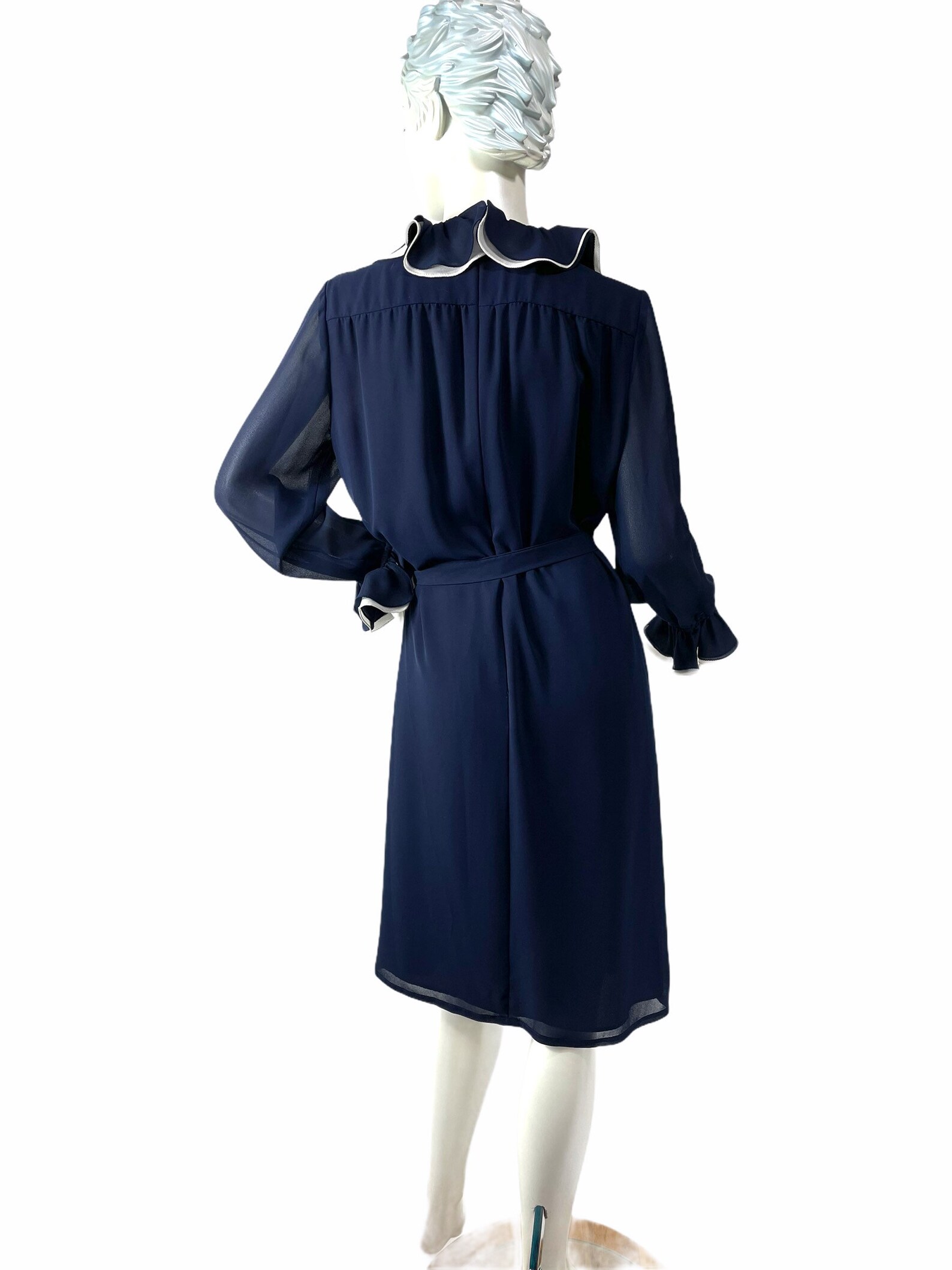 1970s navy dress
