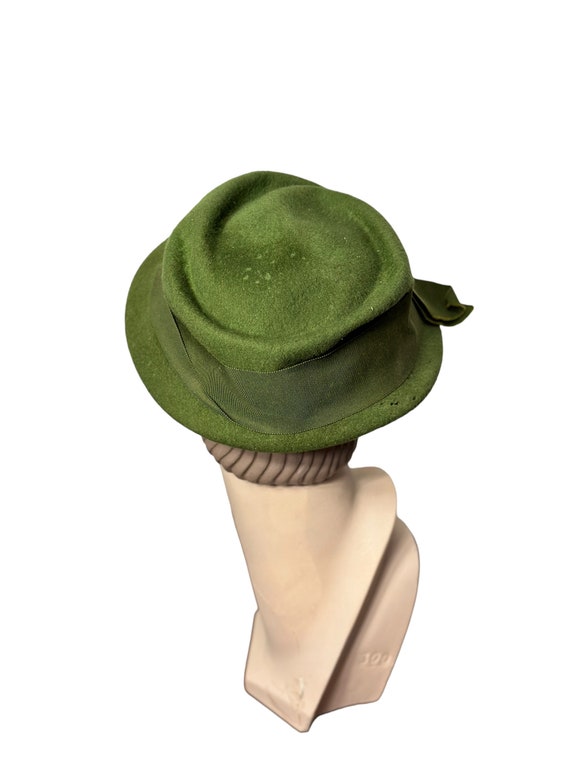 1940s green wool felt Glenover hat Size 22.5 - image 4