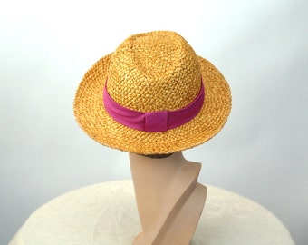 Straw hat fedora Betmar hat summer hat Size 22