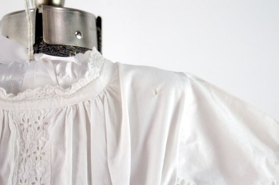 Edwardian christening gown white cotton baby infa… - image 2