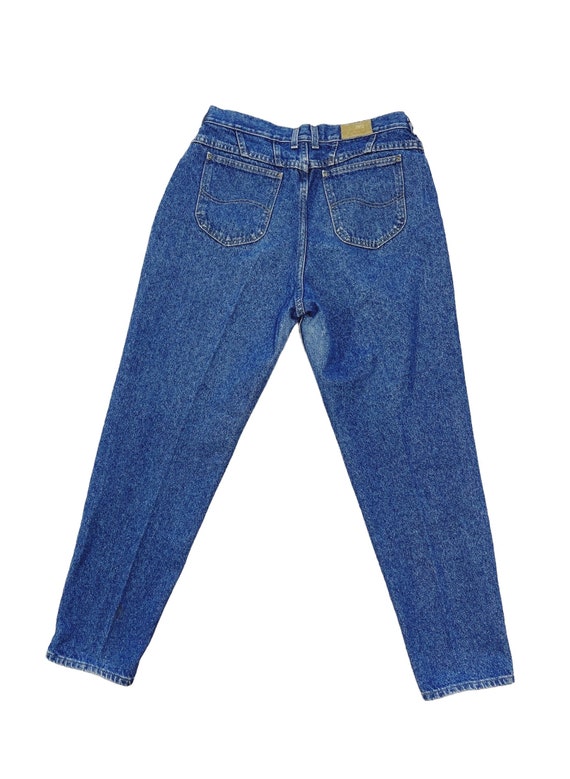 1980s/90s blue jeans Lee denim high waist tapered… - image 2