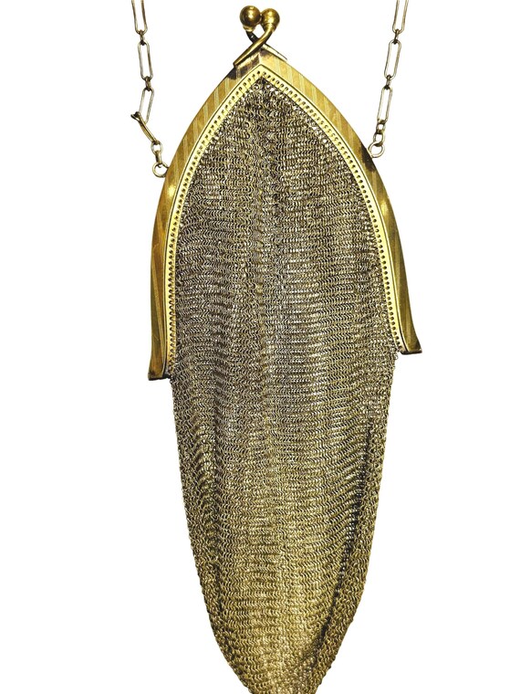 1920s gold Whiting and Davis soldered mesh purse … - image 2